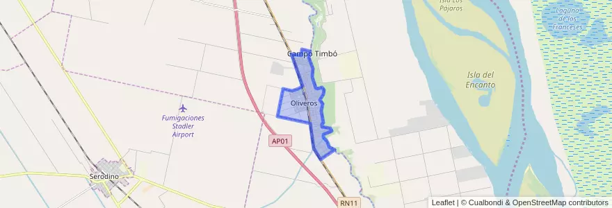 Mapa de ubicacion de Oliveros.