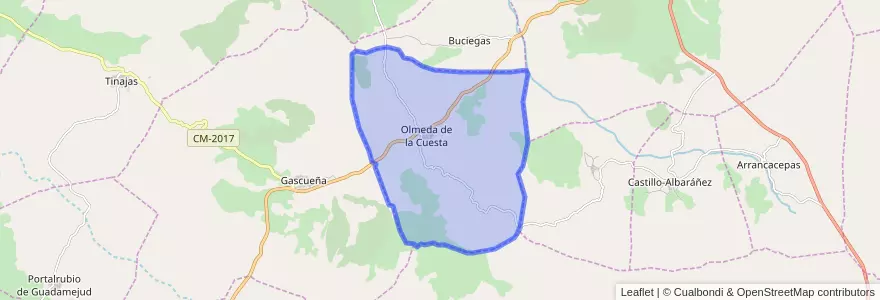 Mapa de ubicacion de Olmeda de la Cuesta.