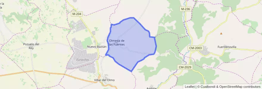 Mapa de ubicacion de Olmeda de las Fuentes.