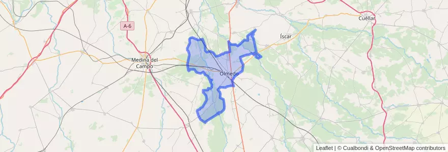 Mapa de ubicacion de Olmedo.