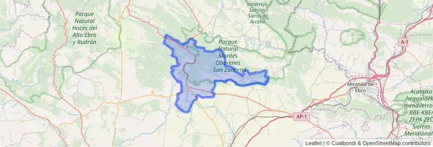 Mapa de ubicacion de Oña.