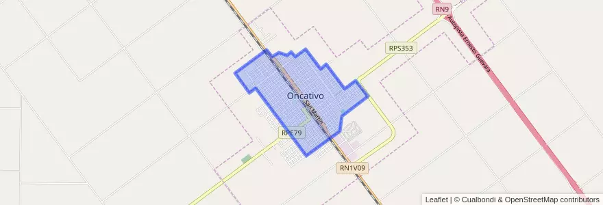 Mapa de ubicacion de Oncativo.