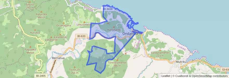 Mapa de ubicacion de Ondarroa.