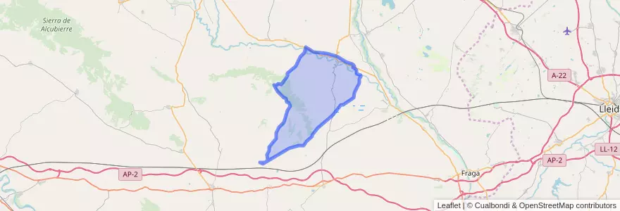 Mapa de ubicacion de Ontiñena.