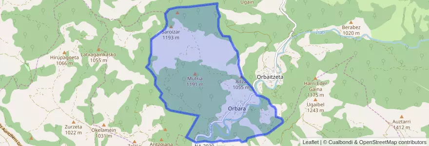 Mapa de ubicacion de Orbara.