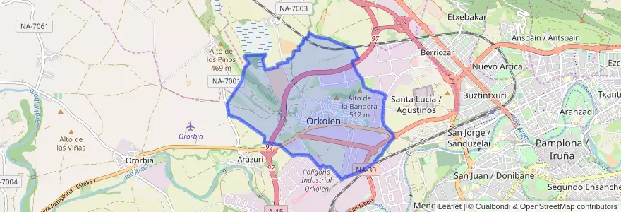Mapa de ubicacion de Orcoyen.