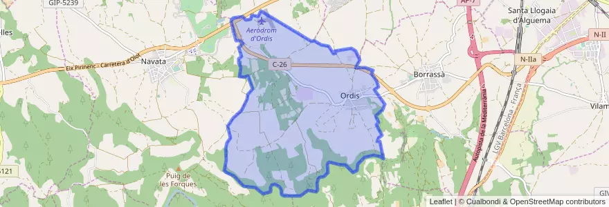 Mapa de ubicacion de Ordis.