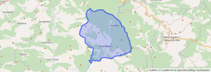 Mapa de ubicacion de Oroz-Betelu / Orotz-Betelu.