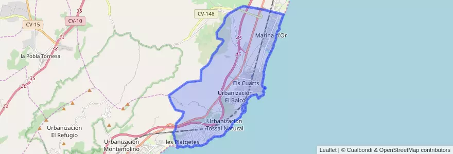 Mapa de ubicacion de Orpesa / Oropesa del Mar.