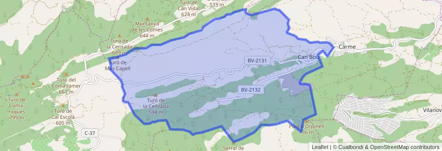 Mapa de ubicacion de Orpí.