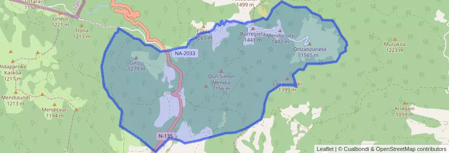 Mapa de ubicacion de Orreaga/Roncesvalles.