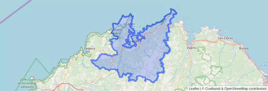 Mapa de ubicacion de Ortegal.