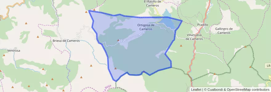 Mapa de ubicacion de Ortigosa de Cameros.