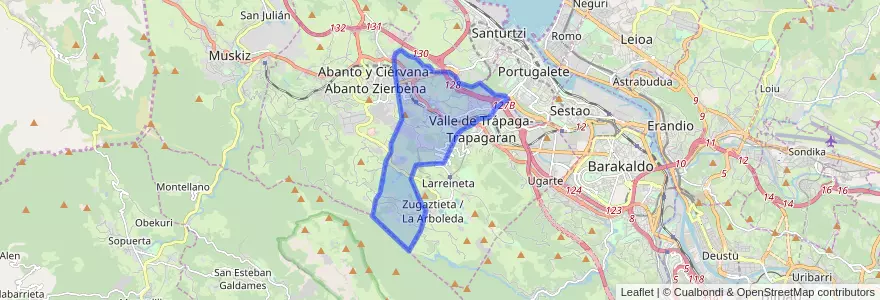 Mapa de ubicacion de Ortuella.