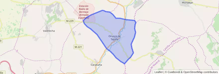 Mapa de ubicacion de Orusco de Tajuña.