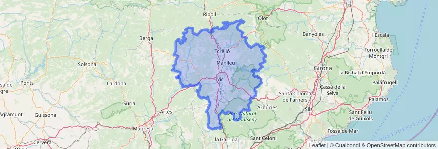 Mapa de ubicacion de Osona.