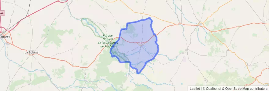 Mapa de ubicacion de Ossa de Montiel.