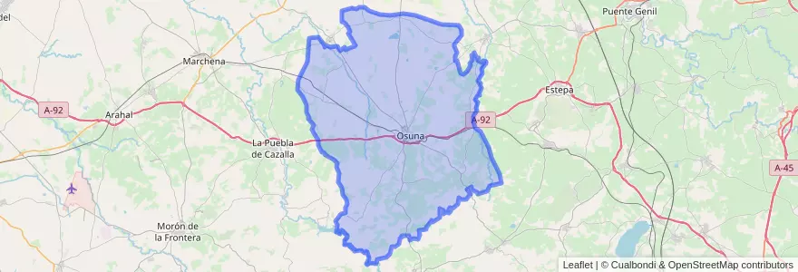 Mapa de ubicacion de Osuna.