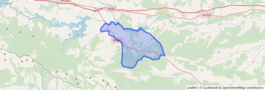 Mapa de ubicacion de Otero de Bodas.