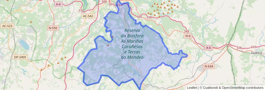 Mapa de ubicacion de Oza-Cesuras.