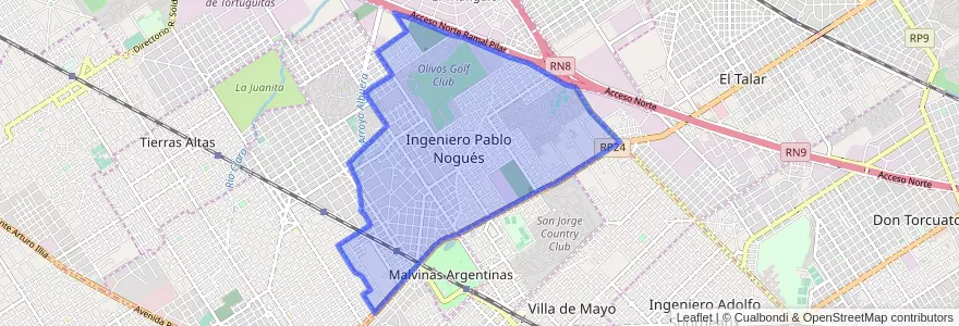 Mapa de ubicacion de Pablo Nogués.