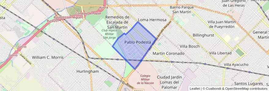 Mapa de ubicacion de Pablo Podestá.
