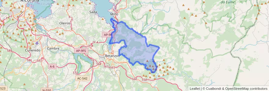 Mapa de ubicacion de Paderne.