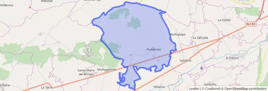 Mapa de ubicacion de Padiernos.