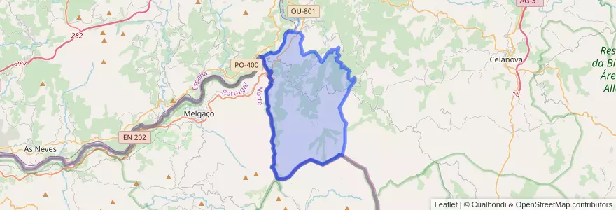 Mapa de ubicacion de Padrenda.