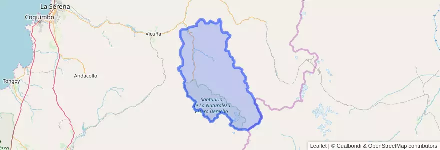 Mapa de ubicacion de Paihuano.