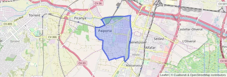 Mapa de ubicacion de Paiporta.