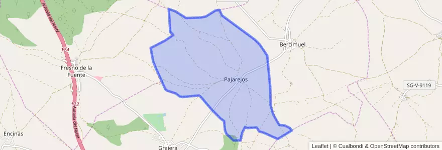 Mapa de ubicacion de Pajarejos.