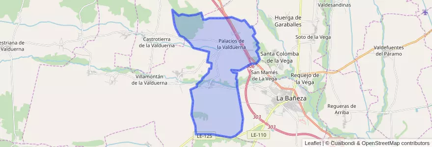Mapa de ubicacion de Palacios de la Valduerna.