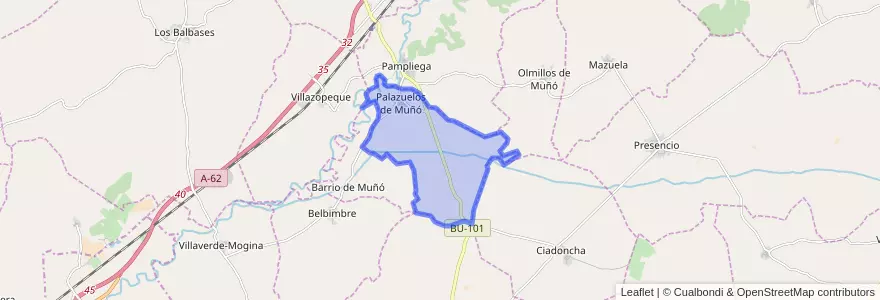 Mapa de ubicacion de Palazuelos de Muñó.