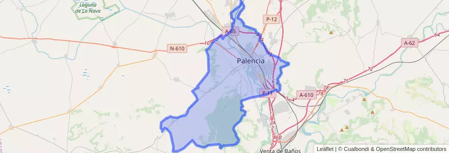 Mapa de ubicacion de Palencia.