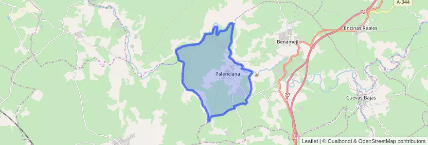 Mapa de ubicacion de Palenciana.