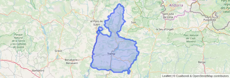 Mapa de ubicacion de Pallars Jussà.