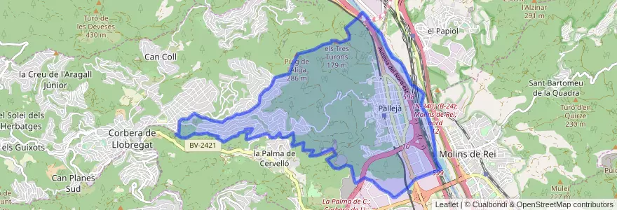 Mapa de ubicacion de Pallejà.