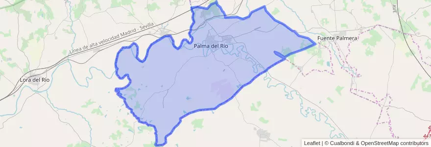 Mapa de ubicacion de Palma del Río.