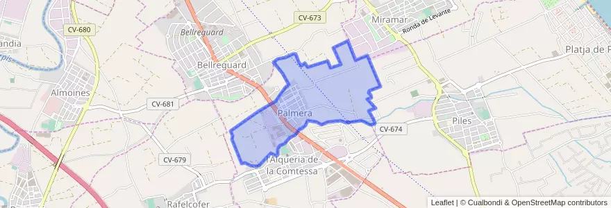 Mapa de ubicacion de Palmera.