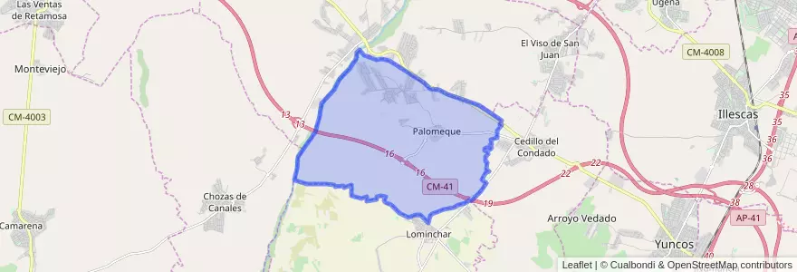 Mapa de ubicacion de Palomeque.