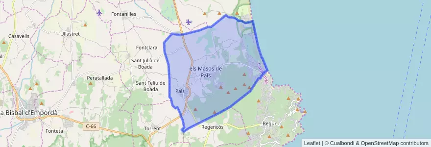 Mapa de ubicacion de Pals.
