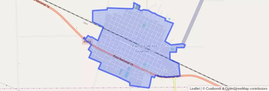 Mapa de ubicacion de Pampa de los Guanacos.
