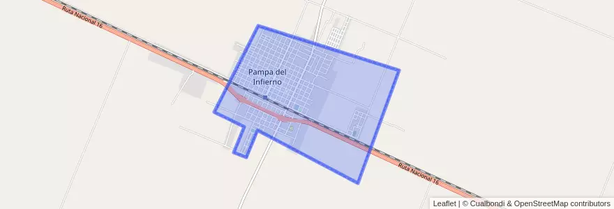 Mapa de ubicacion de Pampa del Infierno.