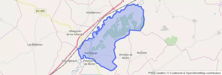 Mapa de ubicacion de Pampliega.