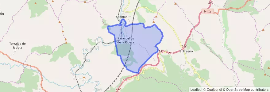 Mapa de ubicacion de Paracuellos de la Ribera.