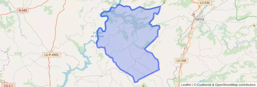 Mapa de ubicacion de Paradela.