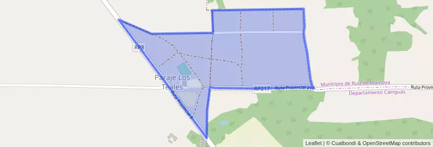 Mapa de ubicacion de Paraje Los Teales.