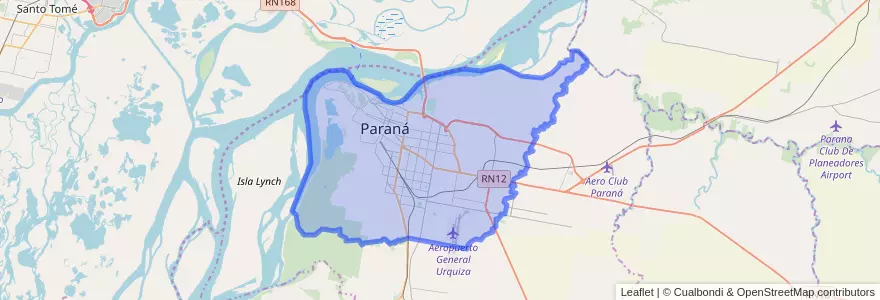 Mapa de ubicacion de Paraná.