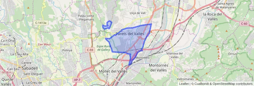 Mapa de ubicacion de Parets del Vallès.